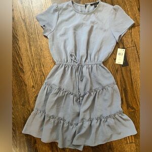 City Studio Light Blue Ruffle Blouse